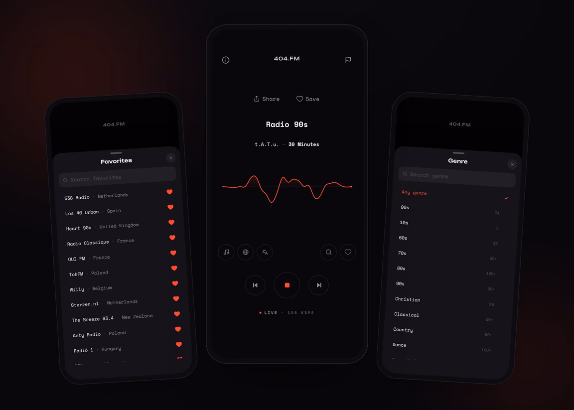 iOS and Android apps for 404.FM